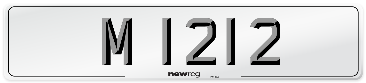 M 1212 Number Plate from New Reg
